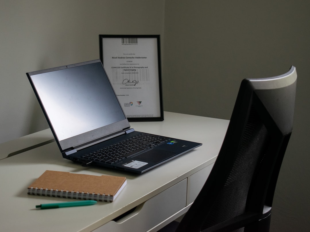 cybersecurity certification study desk laptop