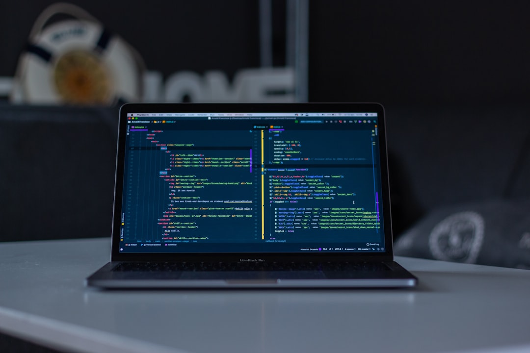 SQL code on laptop screen